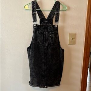 Black Denim Overall Dress